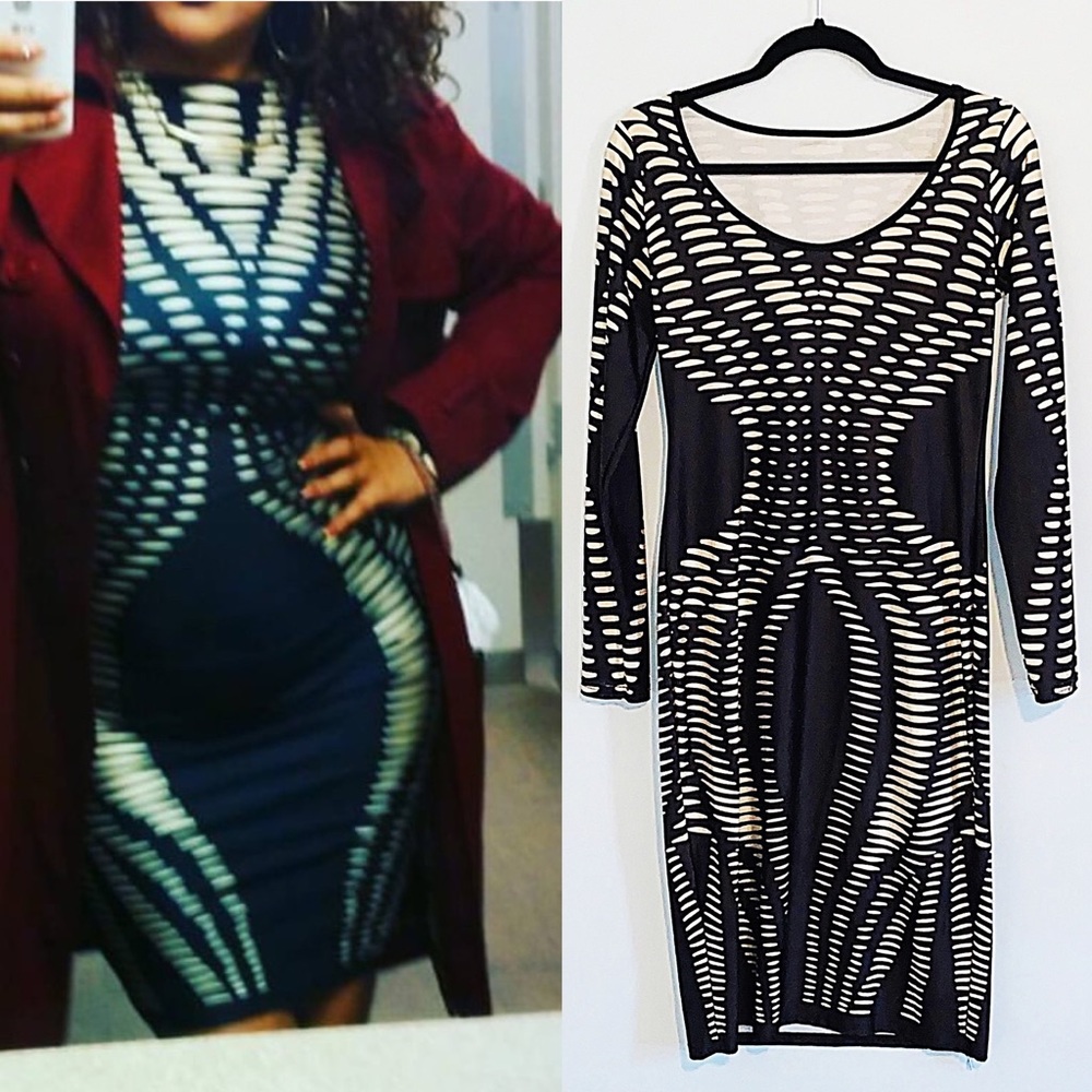 Black and Tan Print Midi Dress $79.99